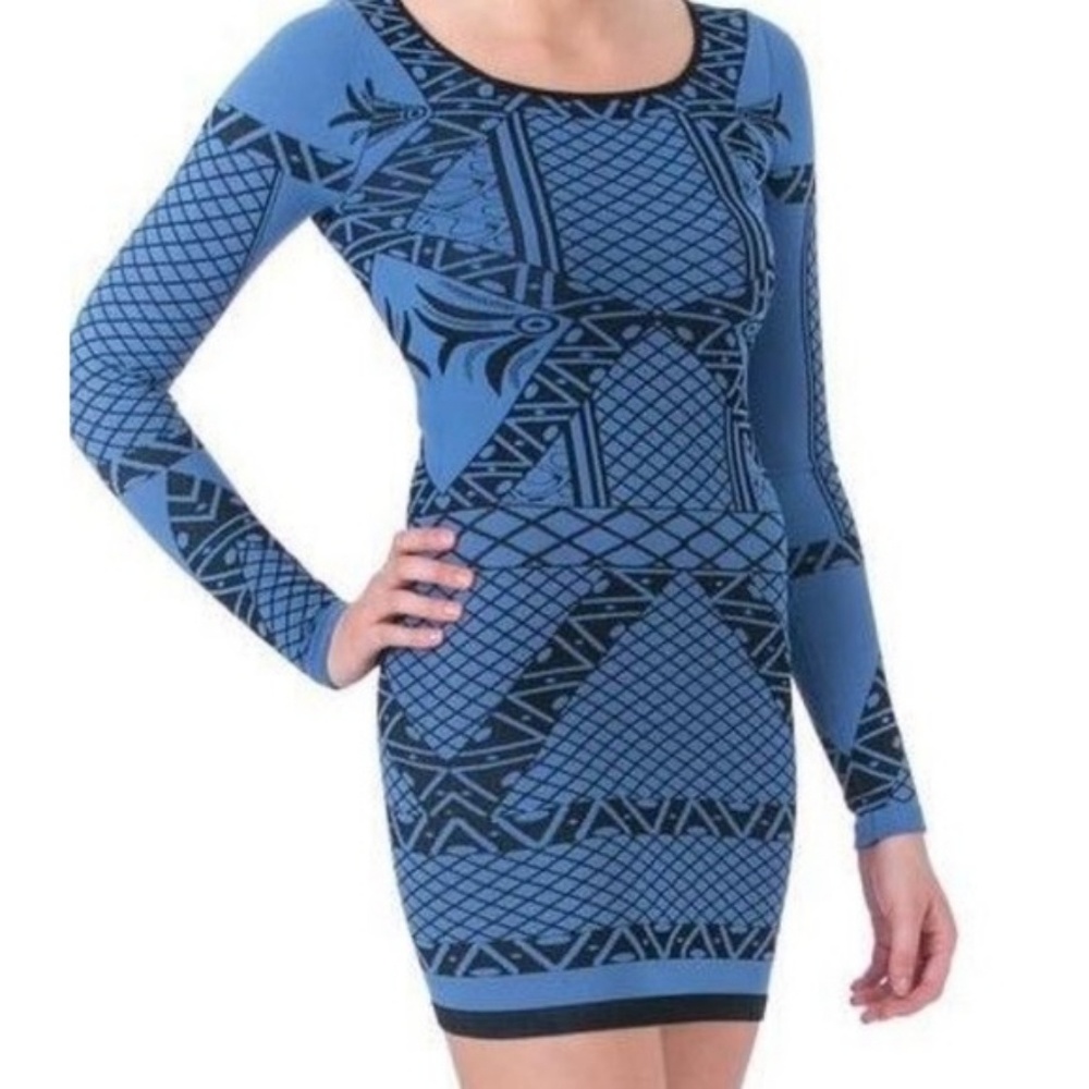 3/$20 Free People Blue Tribal Print Bodycon Dress